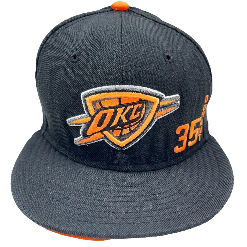 Oklahoma City Thunder Hat‎ Cap Snap Back Black Orange OKC Kevin Durant 59Fifty *